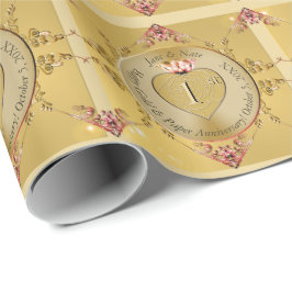 Papel De Presente 1rua ou 50º Ouro de Casamento Ochre