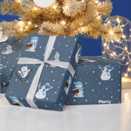 Papel De Presente 2025 Feliz Natal e Snowman
