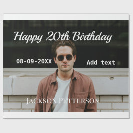 Papel De Presente 20 de feliz simples data add name mod