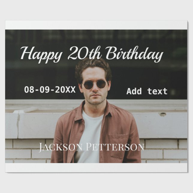 Papel De Presente 20 de feliz simples data add name mod (Aberto)