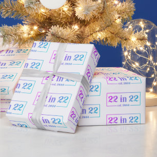 Papel De Presente 22º Aniversário 22 Em 22 est 2000 Gradiente
