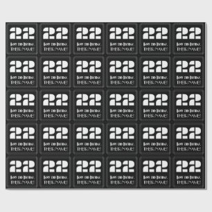 Papel De Presente 22º Aniversário: Art Deco Inspirou o Olho "22" & N