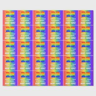 Papel De Presente 23º aniversário: Padrão Divertido e Colorido do Ar