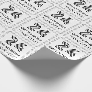 Papel De Presente 24o Aniversário: O art deco inspirou o estilo "24