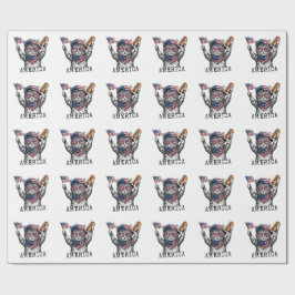 Papel De Presente 250º Gato Listras Patrióticas da Liberdade da Amér