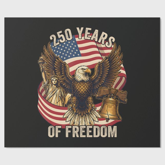 Papel De Presente 250 Anos Americano 1776-2026 (Aberto)