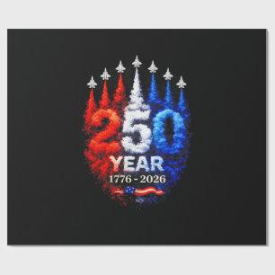 Papel De Presente 250 Anos Americano 1776 2026 250º EUA Patriótico 4