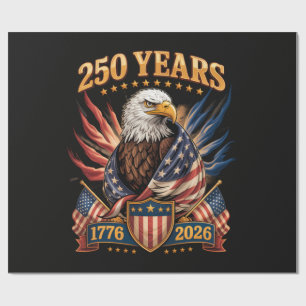 Papel De Presente 250 Anos Americano 250º Aniversário EUA Patriótico
