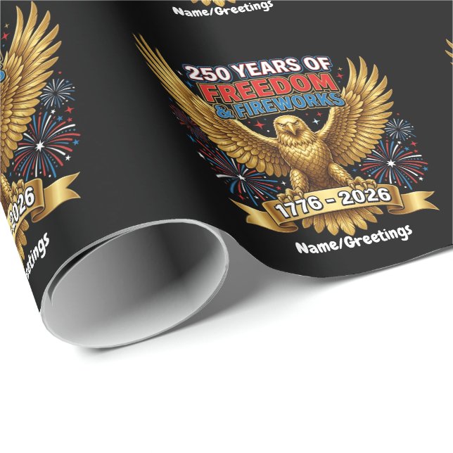 Papel De Presente 250 Anos de Liberdade & Fogos de Artifício (Ponta do rolo)