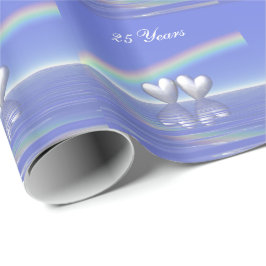 Papel De Presente 25 Anniversário do Silver Hearts
