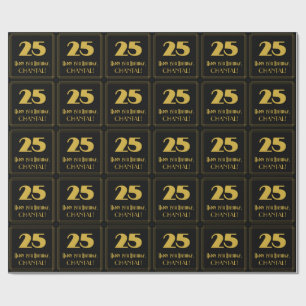 Papel De Presente 25 Birthday - Art Deco Inspirou "25" & Nome