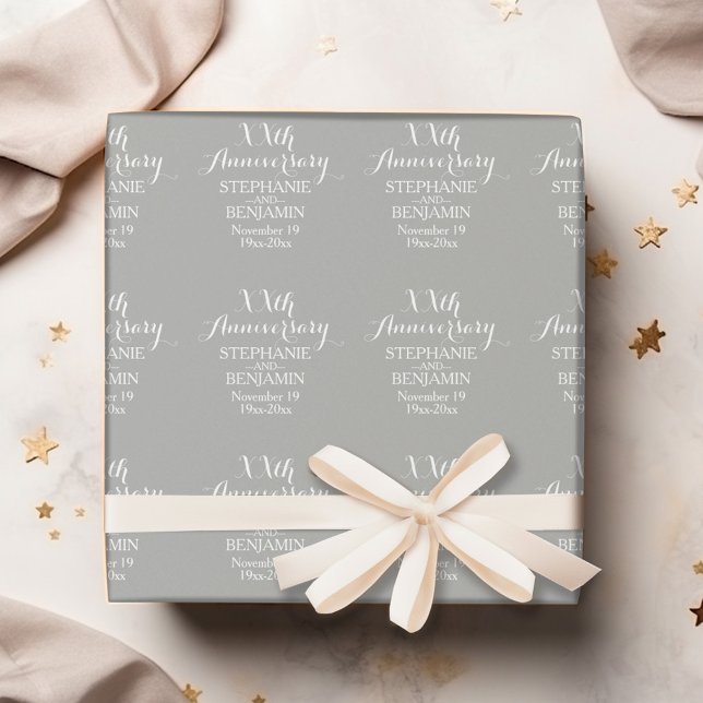 Papel De Presente 25 ou Outro Aniversário de Casamento Personalizado (Personalized Wedding Anniversary Wrapping Paper)