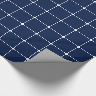 Papel De Presente 260216 Grid v2 - Branco em azul #001744