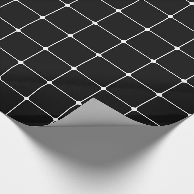 Papel De Presente 260216 Grid v2 - Branco em preto (Ponta)