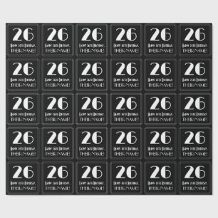 Papel De Presente 26.º aniversário - Art Deco Inspirou "26", Nome
