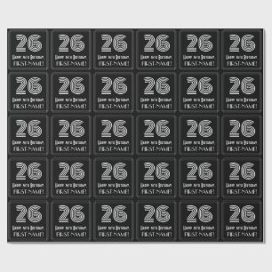 Papel De Presente 26o Aniversário: Olhar inspirado art deco "26" co