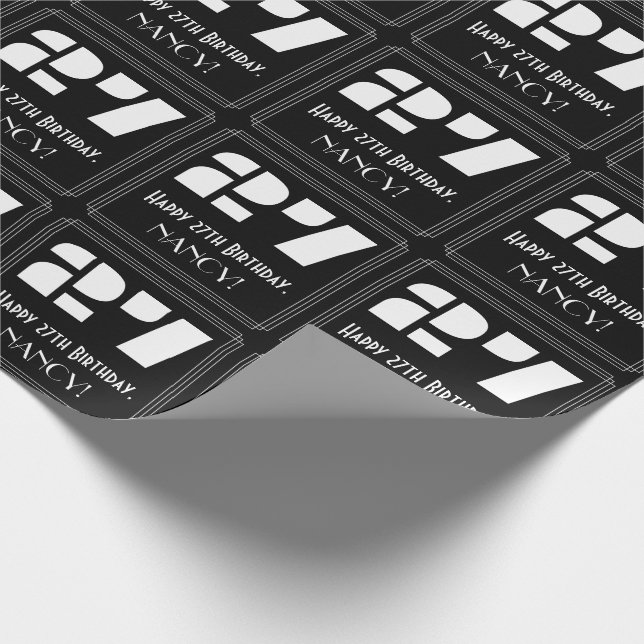 Papel De Presente 27.º aniversário: Art Deco Inspirou o Olho "27" &  (Ponta)