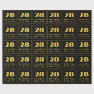 Papel De Presente 28.º aniversário - Art Deco Inspirou "28" & Nome