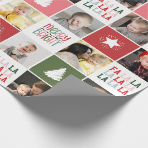 Papel De Presente 28-Colagem de Fotos Alegre e Brilhante Fa La La Na