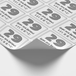 Papel De Presente 29.º Aniversário: Art Deco Estilo Inspirado "29" +