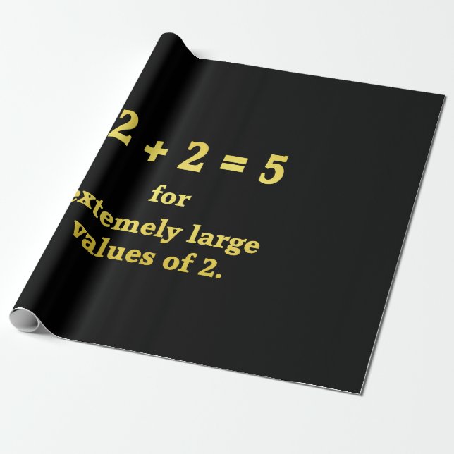 Papel De Presente 2 + 2 = 5 Piada Matemática Divertida (Desenrolado)