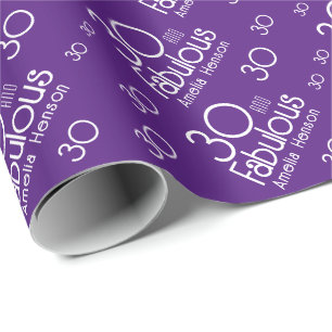 Papel De Presente 30 e Fabuloso Moderno Aniversário de 30 anos