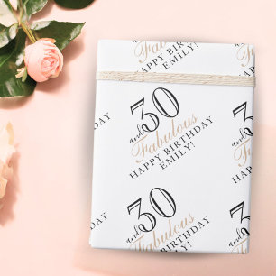 Papel De Presente 30 e Fabuloso Script Elegante Aniversário de 30 an