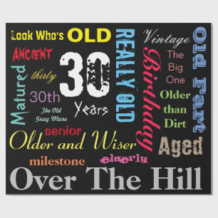 Papel De Presente 30 Feliz aniversário em Design grande