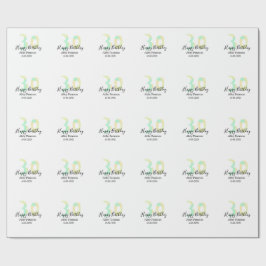 Papel De Presente 30th birthday bold letter pastel yellow black retr