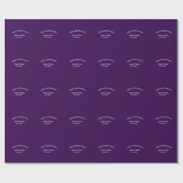 Papel De Presente 30th wedding anniversary name date purple simple 
