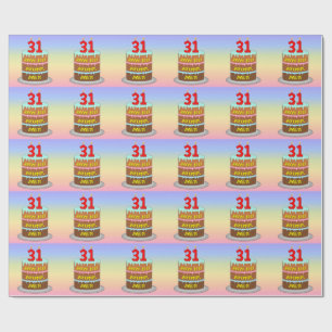 Papel De Presente 31º Aniversário: Bolo e Velas Divertidas + Nome Pe