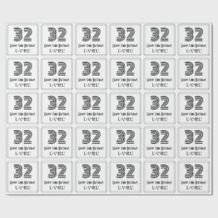 Papel De Presente 32.º Aniversário: Art Deco Estilo Inspirado "32" +