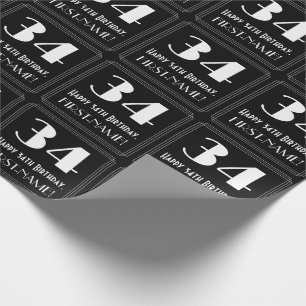 Papel De Presente 34.º aniversário - Art Deco Inspirou "34", Nome
