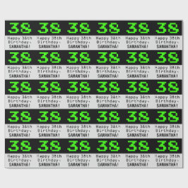 Papel De Presente 38.º aniversário - Estilo Nerdy / Geeky "38" e Nom