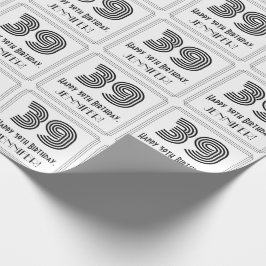 Papel De Presente 39.o aniversário: Art Deco Inspirated Style "39" +