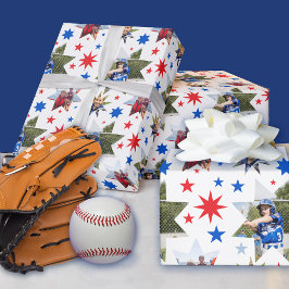 Papel De Presente 3 Foto Aniversário Todas as Estrelas Padrão