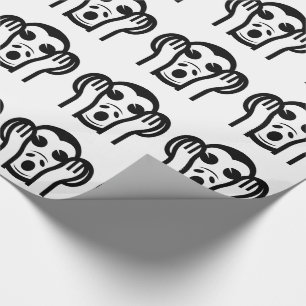 Papel De Presente 3 Macacos Sábios Kikazaru 聞かざる Não Ouça o Mal Emoj