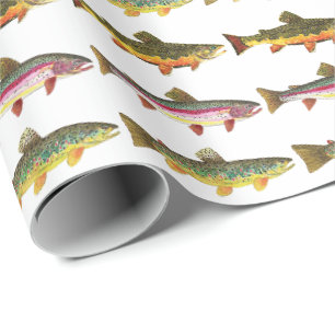 Papel De Presente 3 Truta Pesca com Mosca