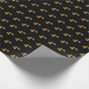 Papel De Presente 4º Evento Dourado Preto, Faux