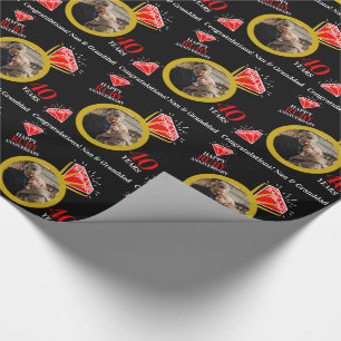 Papel De Presente 40º aniversário do rubi anel de ouro foto personal