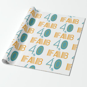 Papel De Presente 40 e Fab Moderno Aniversário