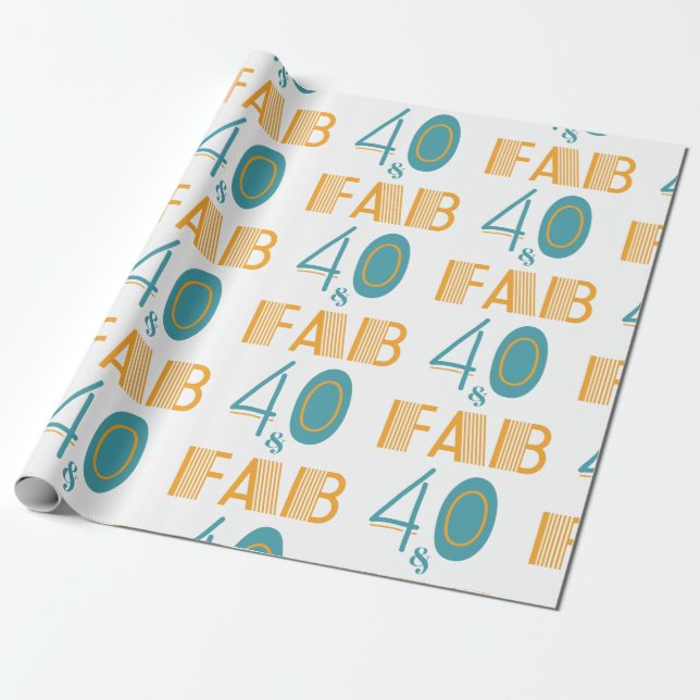 Papel De Presente 40 e Fab Moderno Aniversário (Desenrolado)