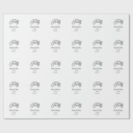 Papel De Presente 40th forty letterbirthday add name date year gray 