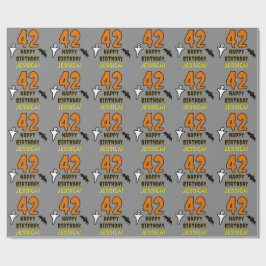 Papel De Presente 42º Aniversário: Tema do Dia das Bruxas, Nome Pers