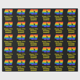 Papel De Presente 47º aniversário: Divertido, Colorido Arco-Íris Ins