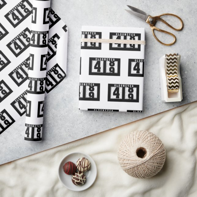 Papel De Presente 49º Aniversário Odometer (Artesanato)