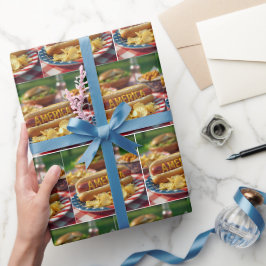Papel De Presente 4 de julho American Hot Dog