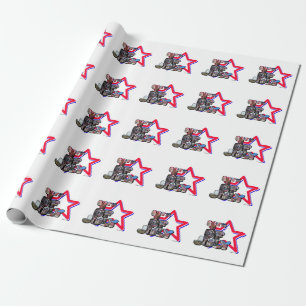 Papel De Presente 4 de julho - Letra Grande Estrela