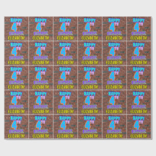 Papel De Presente 4.o Aniversário: Divertido, Grafite Urbano Inspir