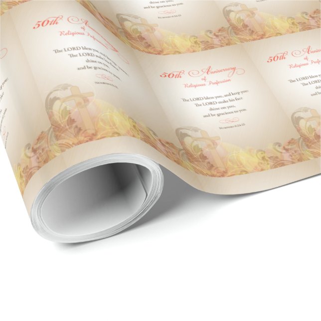 Papel De Presente 50º Aniversário da Profissão Religiosa, freira (Ponta do rolo)